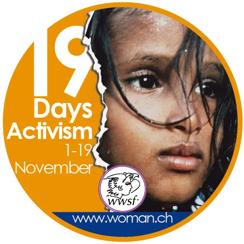 Plakat kampanii 19 dni przeciwko przemocy